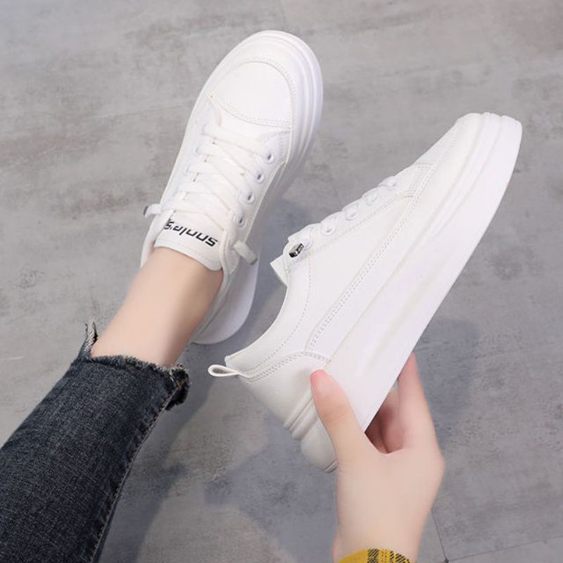 {EJ} Sepatu Wanita Sneakers Putih Fashion Korea Musim semi Sport Import