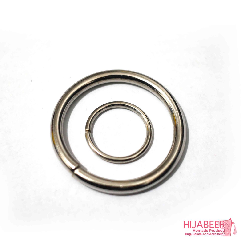 Ring O Bulat Nikel 4 cm Tebal Aksesoris Tas Ring Bulat Tebal /10pcs