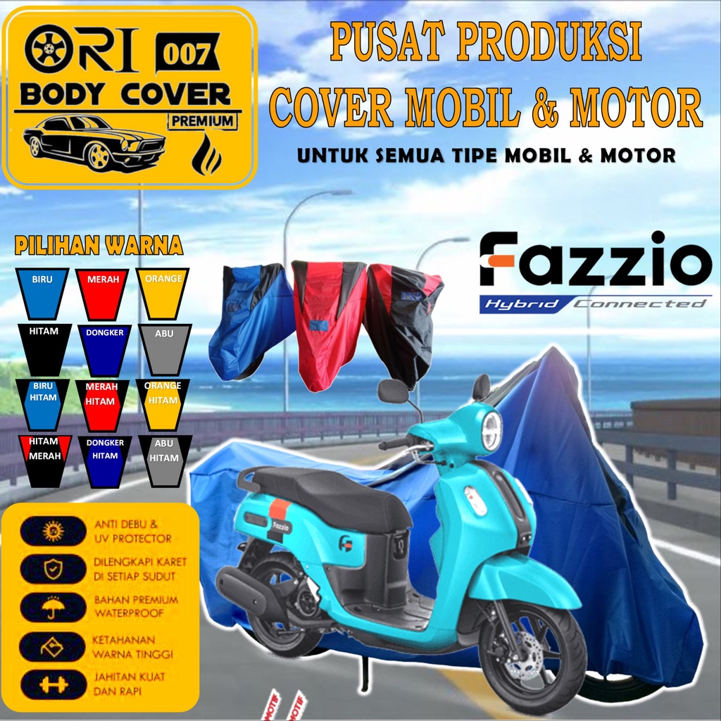 Cover motor YAMAHA FAZZIO NEO FAZZIO LUX tafeta efek daun talas