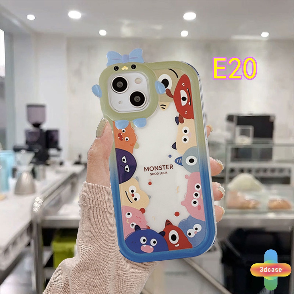 Soft Case Desain Kartun Monster Kecil 3D Untuk IPhone 11 12 13 14 PRO MAX 6 7 6S 8 14 Plus X XR XS MAX 11 12 13 Se 2020 6SPlus 7Plus 6Plus 8Plus 14Plus XSMAX