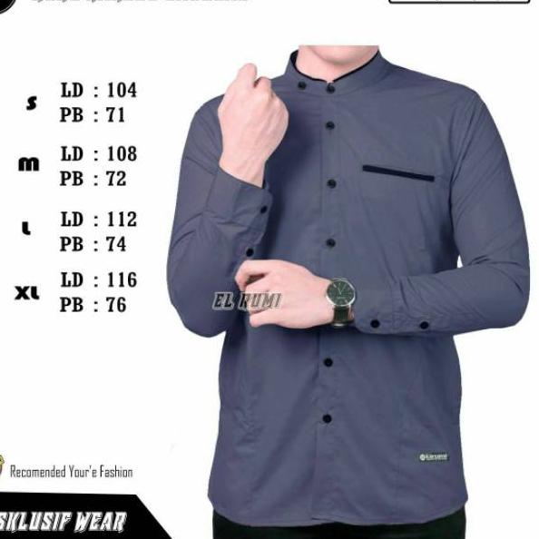 Trend Kemeja Koko Pria Lengan panjang  Kancing Simple  Erick koko baju