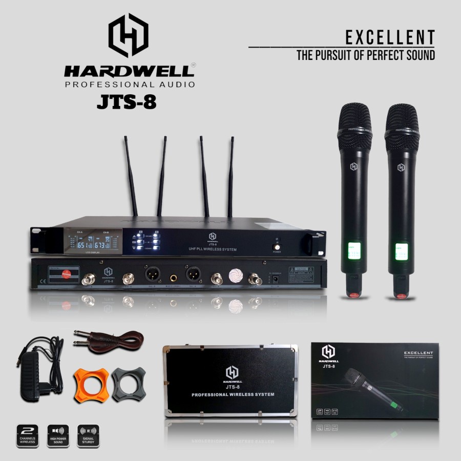 Hardwell JTS 8 / JTS8 / JTS-8 Original Mic Wireless Double Handheld