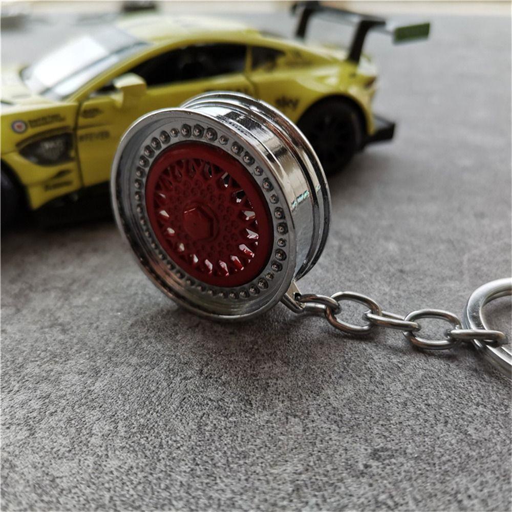 Lanfy Gantungan Kunci Roda Mobil Fasion Auto Part Miniatur 3D Keychain Rim Ban Roda Velg Model Wheel Rim Keyring