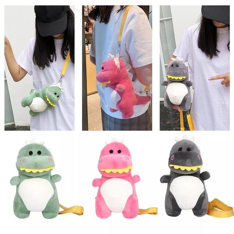 Tas Dinosaurus Import Terbaru Shoulder Bag Lucu Tas Selempang Dinosaurus Viral Kartun Untuk Wanita