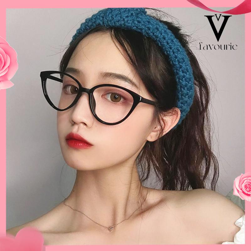CODkacamata Korea Wanita Kacamata Anti Radiasi Retro Wanita Fashion Cat Eye Eyeglasses Versatile Optical Glasses UV400 Bingkai-FA