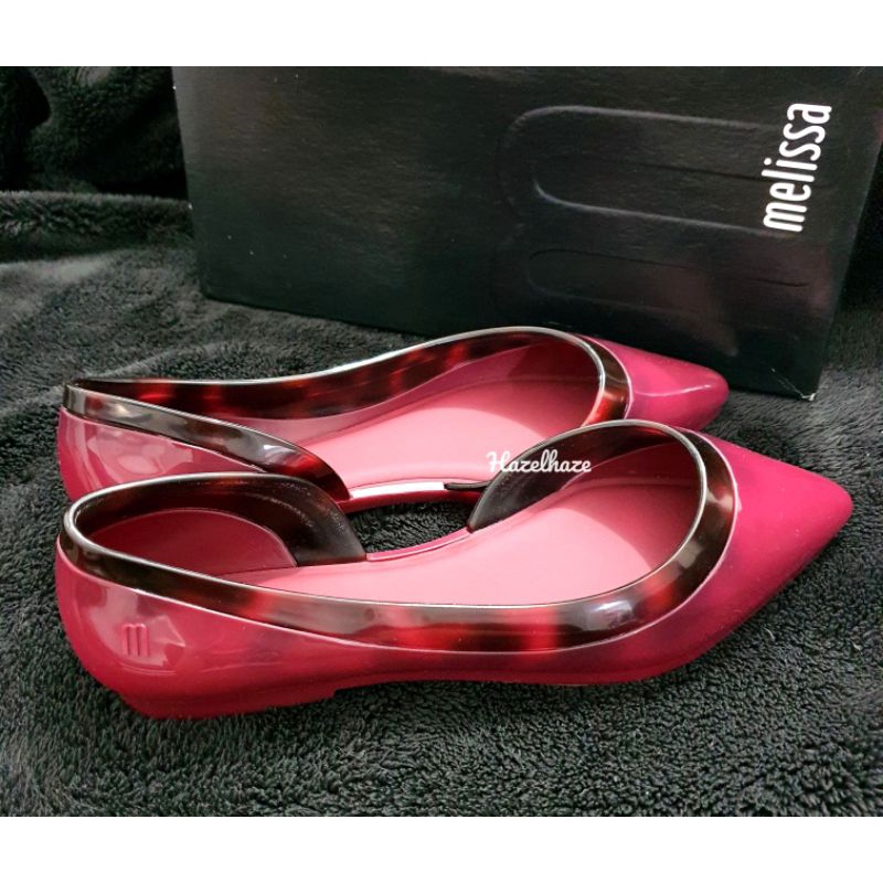 (Preloved) Melissa shoes cleo flats ORIGINAL red sepatu flat jelly wanita