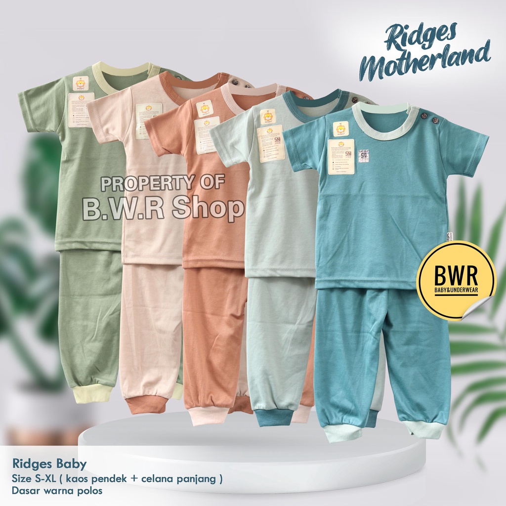 CPR Setelan RIDGES Motherland / Setelan Piyama Anak Unisex Setelan Baju Tidur Warna Polos | Bwr