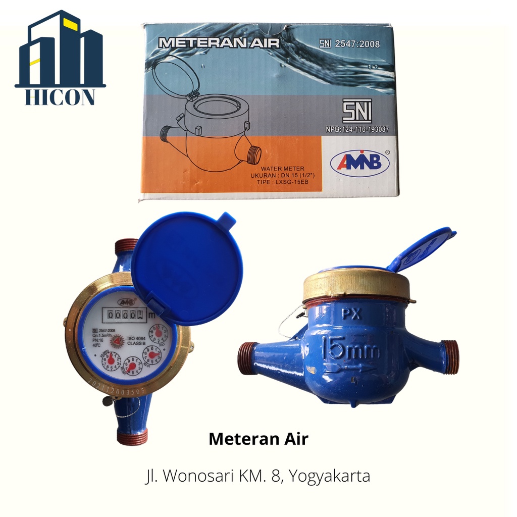 Meteran Air PDAM Besi SNI 1/2" AMNB