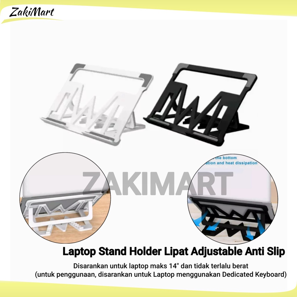 Laptop Stand Holder Lipat Adjustable Anti Slip Portable Alas Laptop