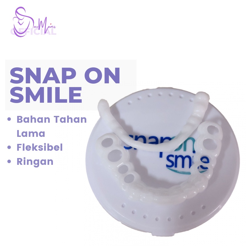 Gigi Palsu Snap On Smile Gigi Palsu Atas Bawah Instan Silikon Snap On Smile Putih Original Authentic