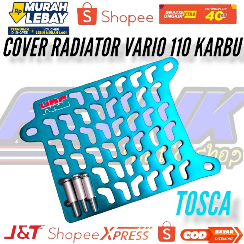 Cover radiator hrc vario 110 cnc vario karbu almunium / tutup cover radiator vario 110 cnc almunium