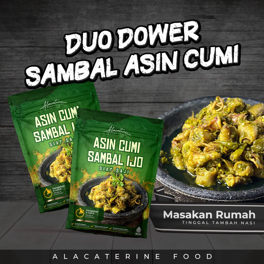 

Alacaterine Food | Paket 2 Asin Cumi Sambal Ijo | Masakan & Makanan Siap Saji