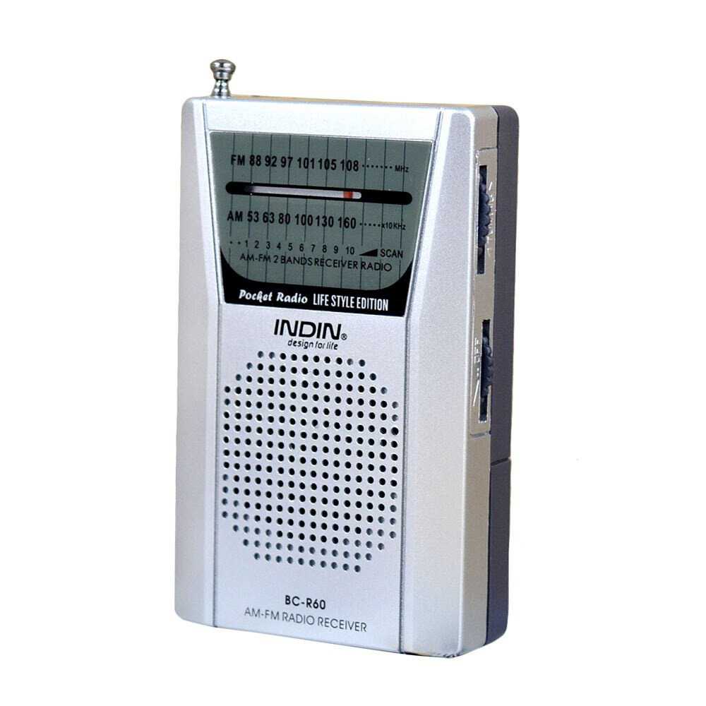 INDIN Radio FM AM Pocket Mini Telescopic Antenna with Speaker - BC-R60 ( Mughnii )