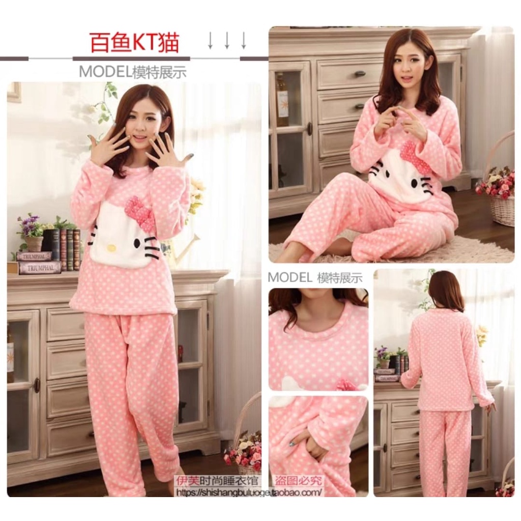 Baju tidur piyama pp bahan brudru import