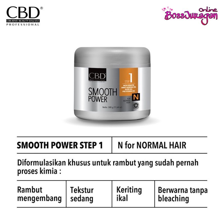 (BOSS) CBD Professional Smooth Power Step 1 Damaged Resistant Normal Hair Smoothing Step 2 Hair Neutralizer