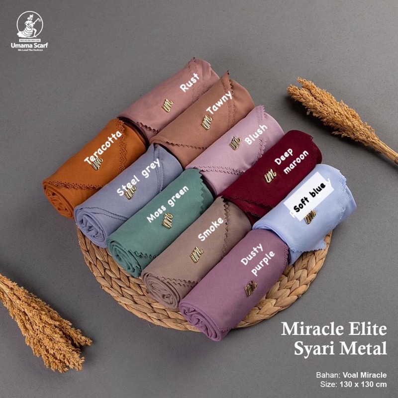 HIJAB SEGIEMPAT MIRACLE ELITE SYARI METAL