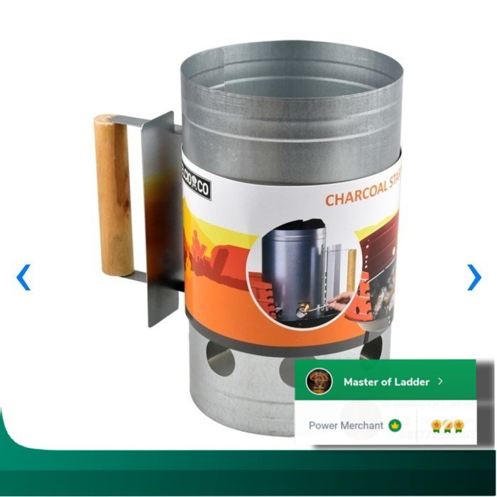 

Charcoal Starter 27.5x17cm Alat menyalakan Pembakar Arang