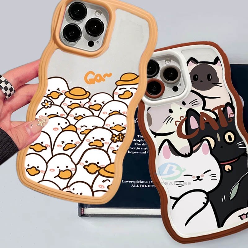 Redmi 10C 10A 9C 9T 9A Note 11S 11 Pro Note10 5G Note 10S Note9 Note8 Poco X3 Pro NFC Kucing Lucu Bebek Tepi Melengkung Casing Handphone TPU Binteacase