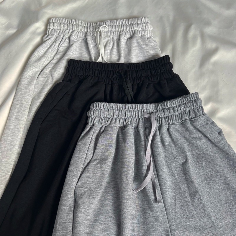 Bomi Jogger Pants High Waist Celana Panjang Wanita Pinggang Full Karet Bahan Babyterry