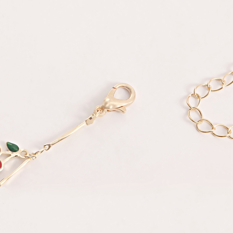 Warna-warni Menetes Cherry Zirkon Liontin Kalung Untuk Wanita Seksi Pendek Pantai Chokers Klavikula Rantai Perhiasan Boho Aksesoris
