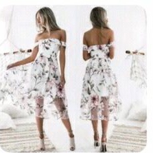 dress organza floral bunga preloved