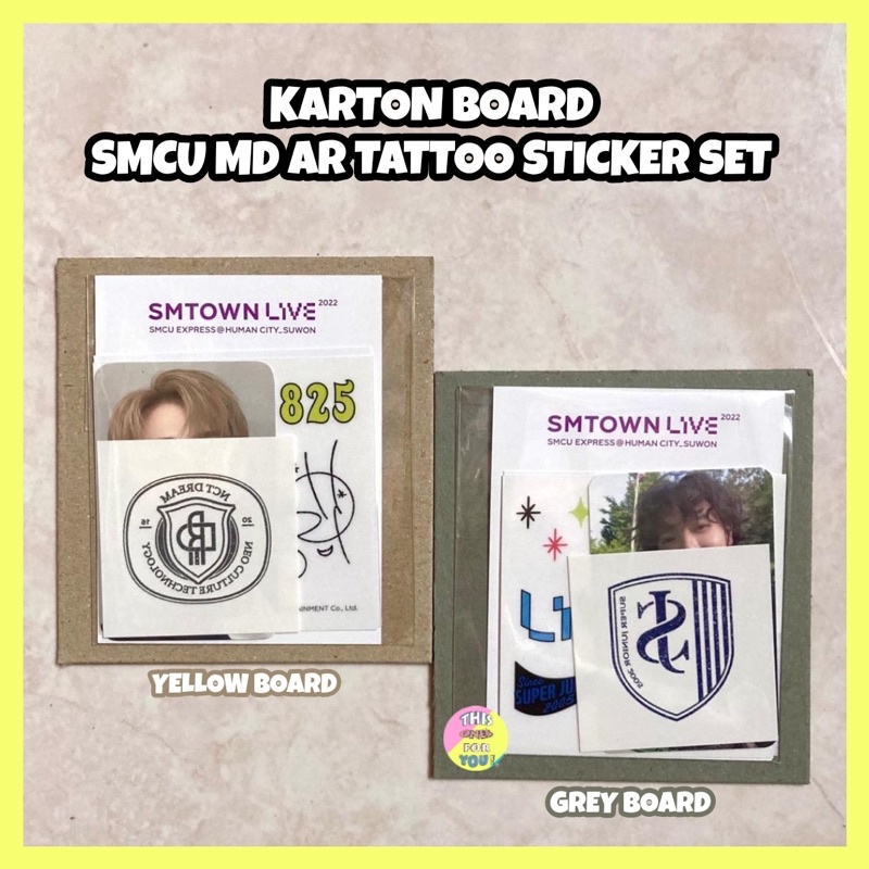 

[READY] Karton Yellow Board Grey Board YB Bot No. 30 2mm untuk Packing AR Tattoo Sticker + PC Set SMTOWN Live 2022 SMCU Express Human City @ Suwon MD