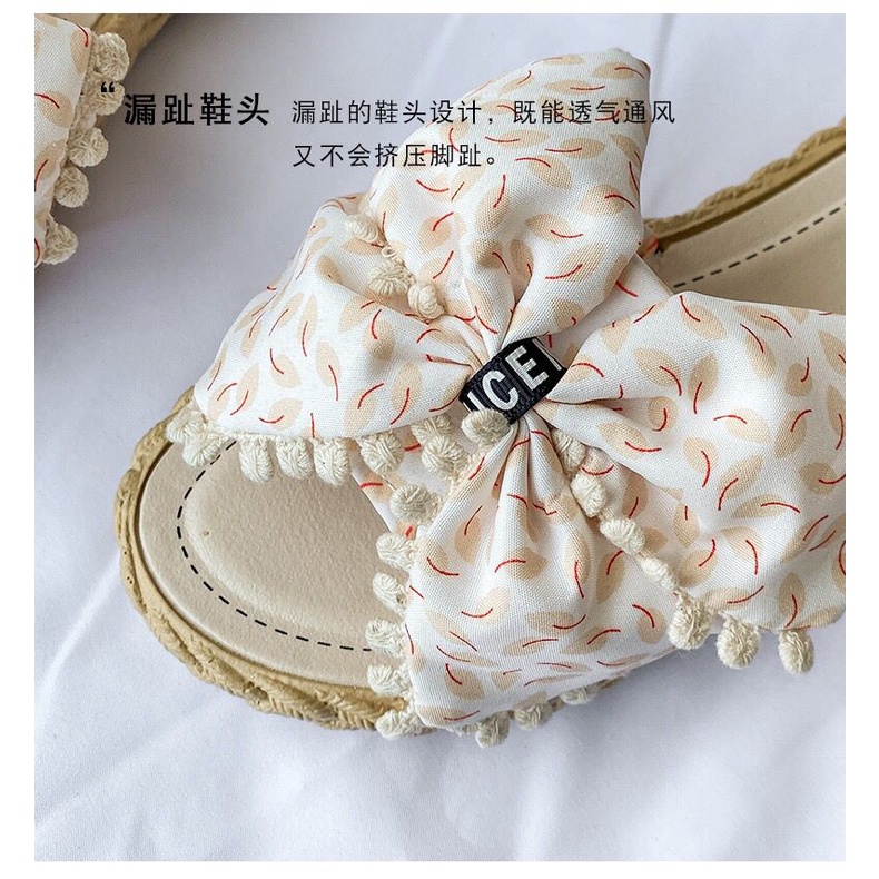 SHOEGALLERY TG1639 Sandal Wanita Import Pita Slip On Motif Daum