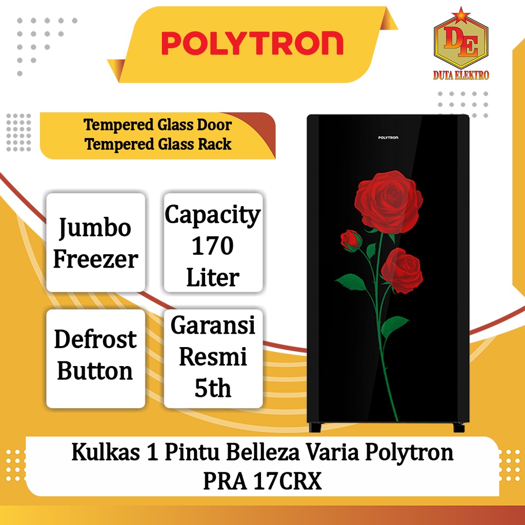 Kulkas 1 Pintu Polytron PRA 17 CRX Belleza Varia