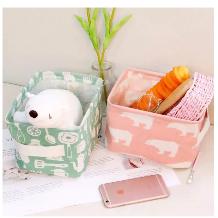 STORAGE BOX Kain Tempat Penyimpan Multifungsi Serbaguna Organizer Bag Motif