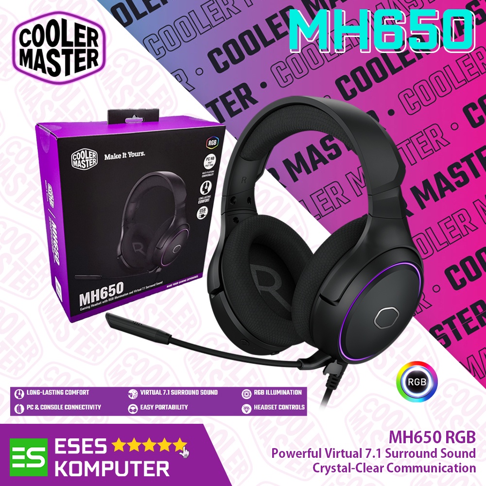 Headset Cooler Master MH650 RGB | Headset Gaming