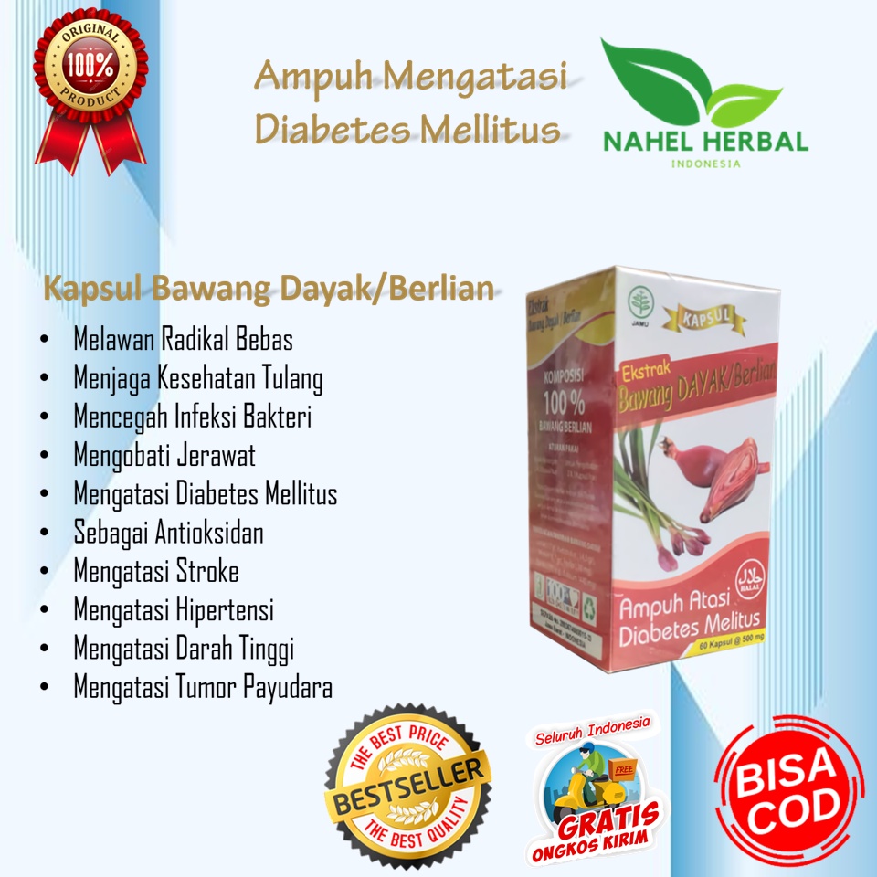 Terbaik Luka Diabetes Kering Basah Kapsul Extrak Bawang Dayak Berlian Original Bpom - Obat Herbal Kolestrol Gula Darah Tinggi Rendah Di Apotik Yang Aman - Alami Asam Urat Dan Kolesterol Agar Cepat Paling Ampuh Mujarab - Mosehat Easy Cina