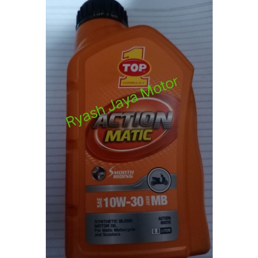 Oli mesin Top 1 Action matic 10-30w 800ml + oli gardan 140ml for Vario cw/110/125/150/Beat/MIO M3/J/ smile/soul GT/Xeon/Scoopy/F1/Spacy/Genio/PCX/ADV/Xeon/rc/X-Ride/Mio Z/Fino/F1/Soul GT 110/125/Aerox 155/new/n-max new/Freego/Lexi//Vario 160/Spin/dll