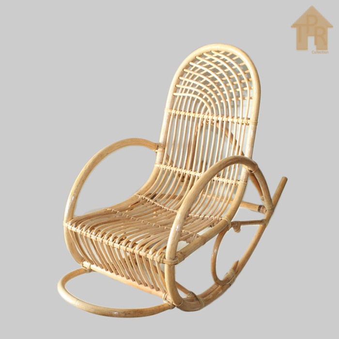 Kursi Goyang Anak Rotan Natural Rocking Chair Rattan P90