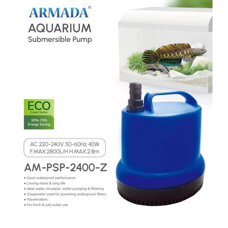 POMPA AIR CELUP AQUARIUM 40 W KANDILA PSP 2400 Z PSP-2400Z KOLAM IKAN