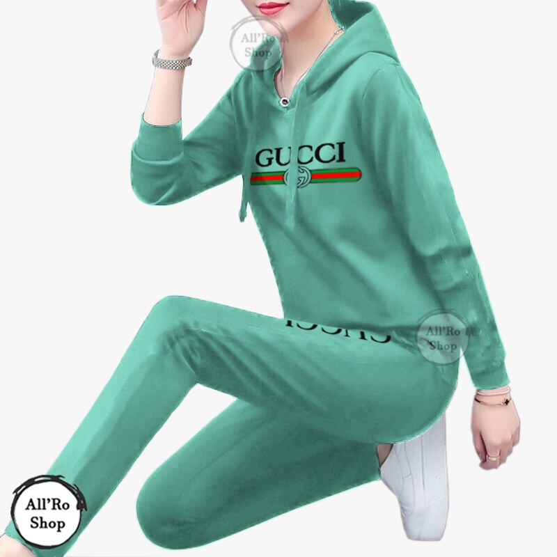 Baju Setelan Olahraga Senam Training Wanita Hoodie Lengan Panjang GCI Sablon Ukuran L XL XXL 3XL JUMBO ARS 39