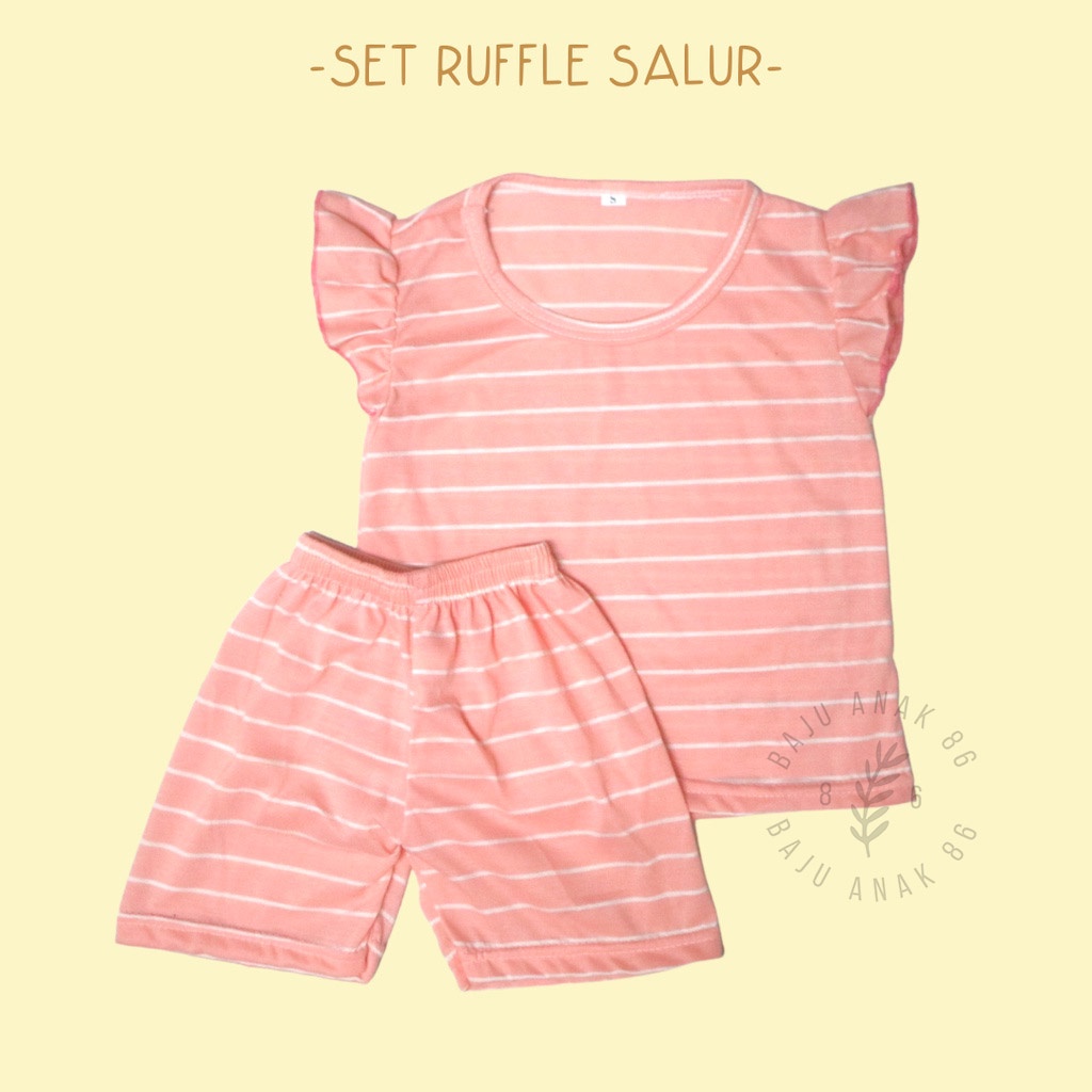 Baju Setelan Anak Ruffle Salur - 022.4770