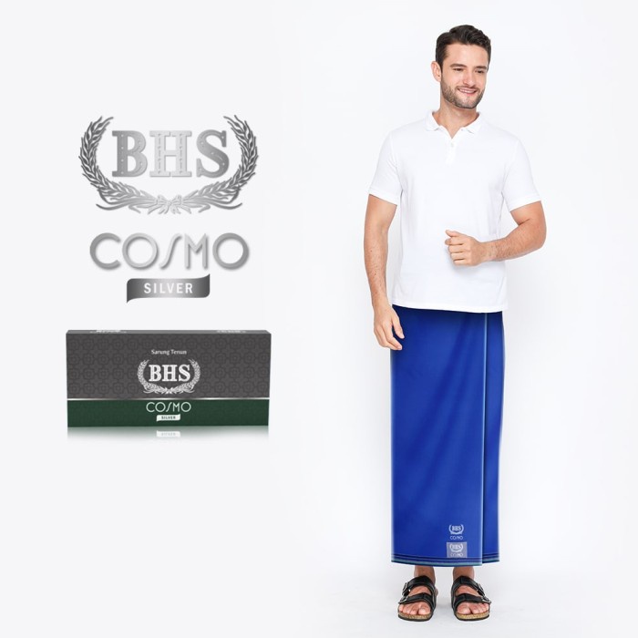 Sarung BHS Cosmo Silver Warna Polos Biru Tua