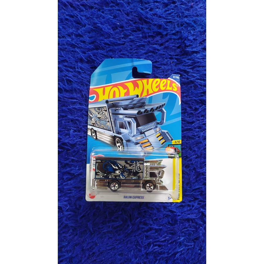 hot wheels raijin express biru blue