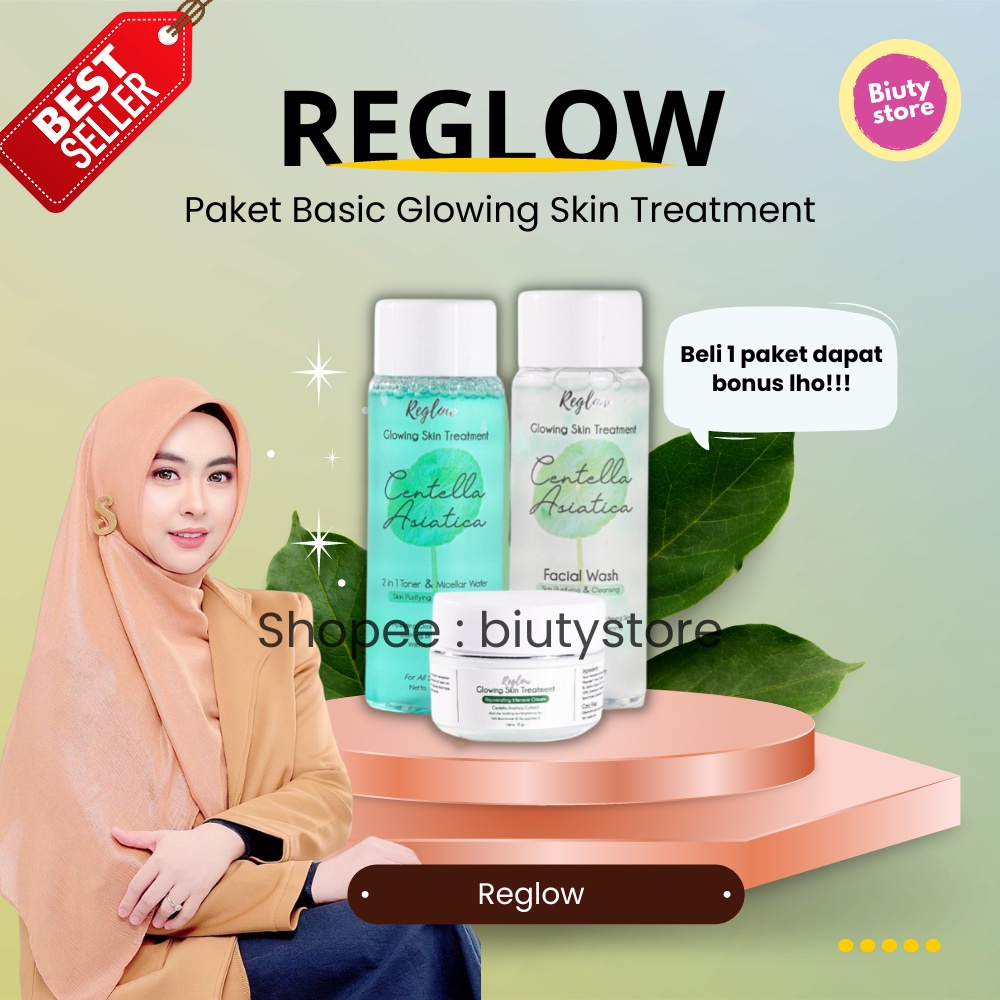 Reglow Skincare dr. Shindy Sepaket Original Glowing Skin Treatment Flek Hitam Kusam Berjerawat BPOM