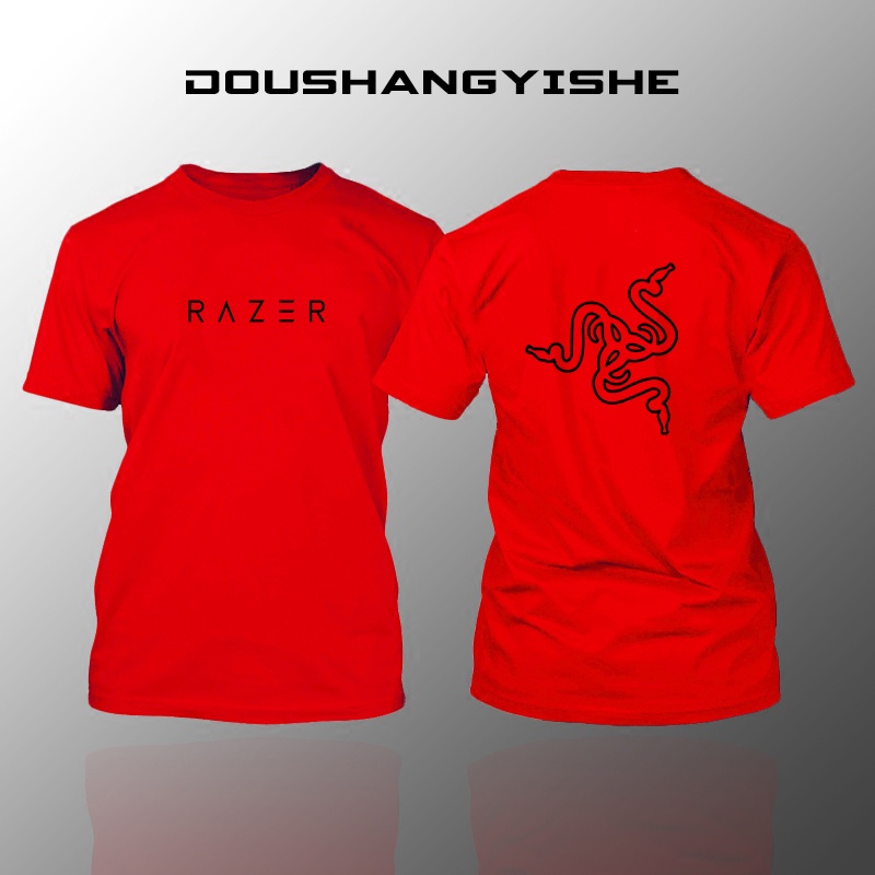 T-shirt Kaos RAZER Thunder Snake Logo Round Neck Short Sleeve