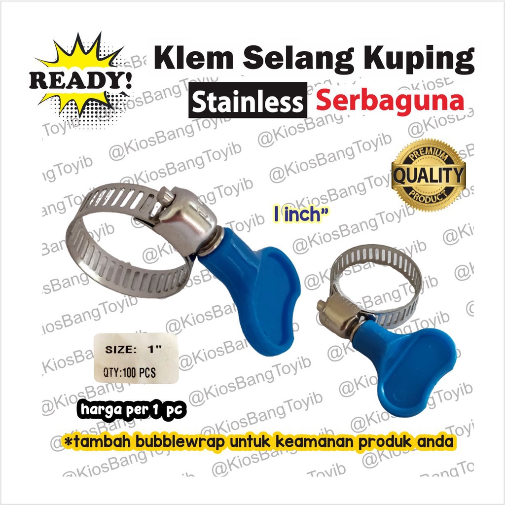 Klem Pengunci Selang Air Kompor / Hose Clamp 1&quot; 1inch Dengan Kuping