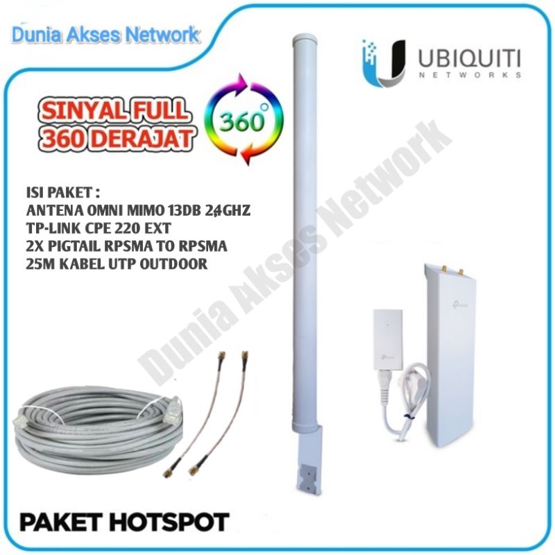 Paket Hotspot Omni Mimo 13db 2,4Ghz + TpLink CPE220ext