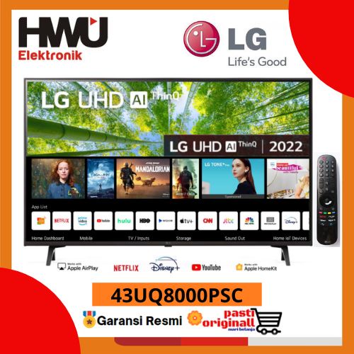 LG LED 43" 4K UHD SMART TV WebOS THINQ AI 43UQ8000PSC