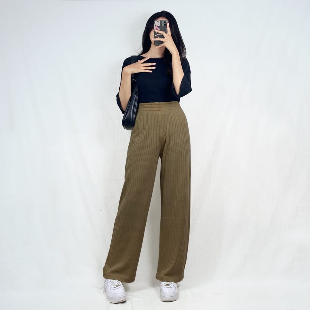 CELANA KULOT RAJUT / KNIT PANTS HIGH WAIST PREMIUM