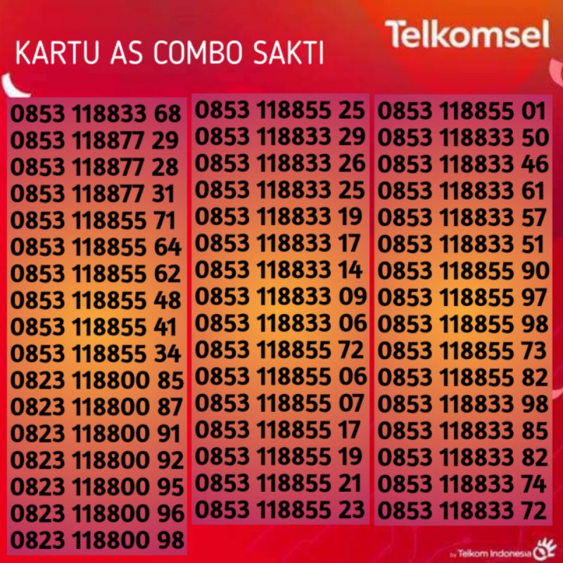 NOMOR CANTIK SIMPATI TELKOMSEL AABBCC COMBO SAKTI