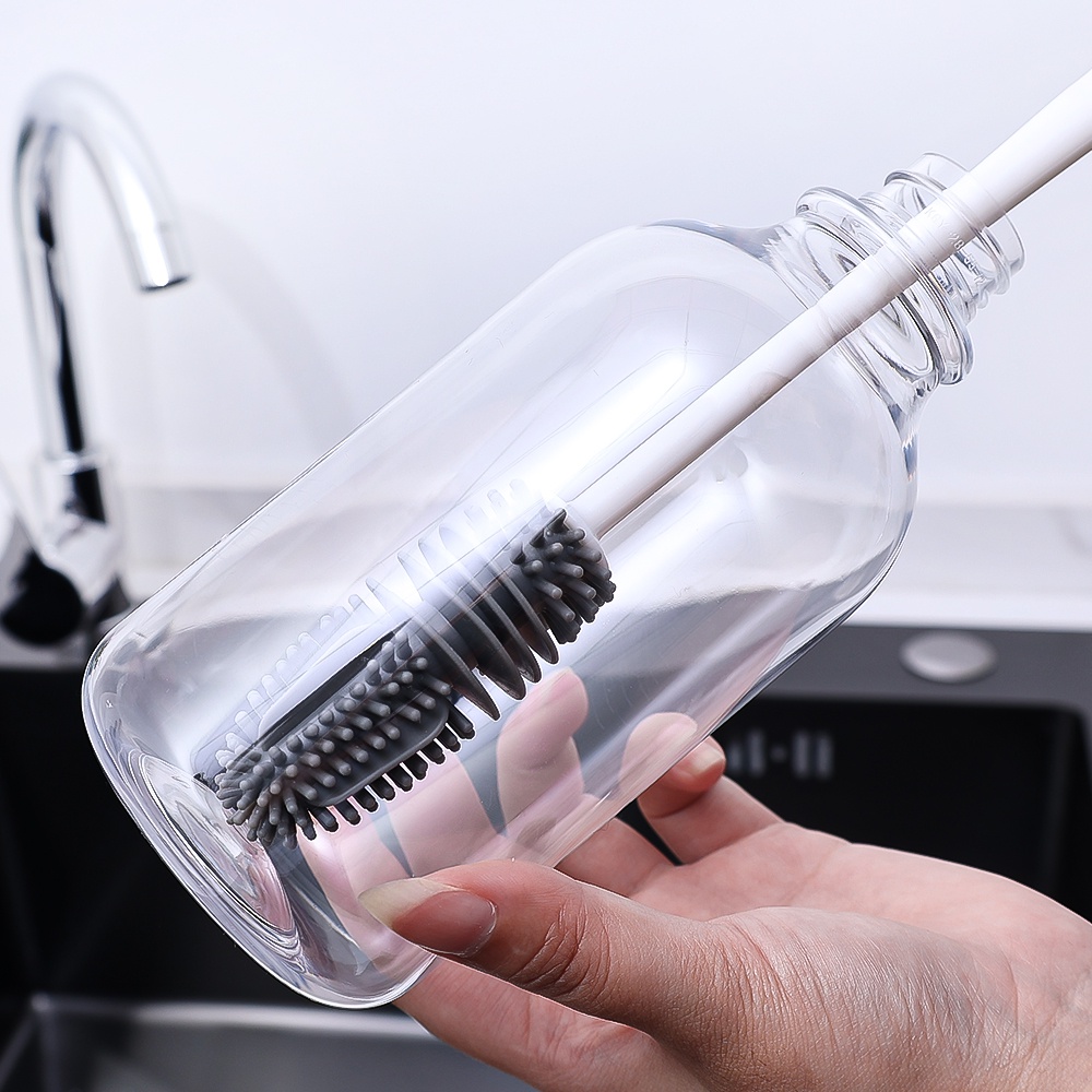 [Harga Grosir] 360° Alat Pembersih Serba Serbi Mangkok Botol Vas Sikat Cuci Sikat Cangkir Silikon Gagang Panjang Floor Drains Sink Decontamination Gadget