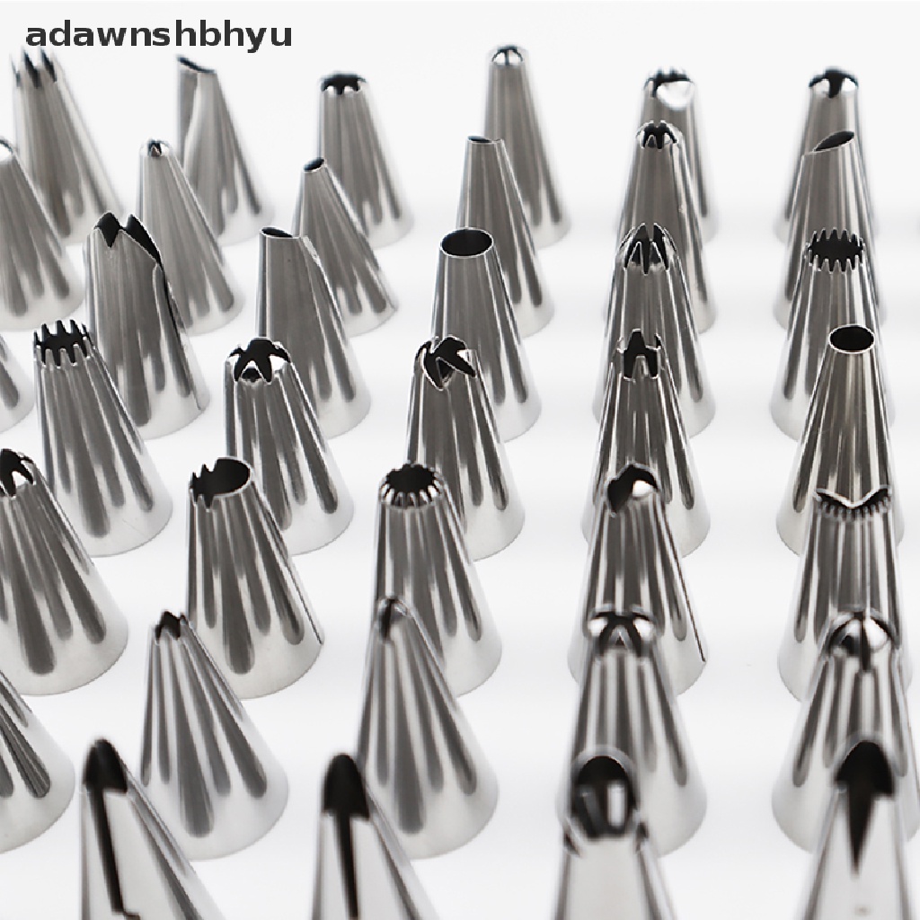 Adawnshbhyu 56pcs Nozzle Kue Dekorag Kue Tip Set Cream Sprinkler Kue DIY Modelling Tool ID