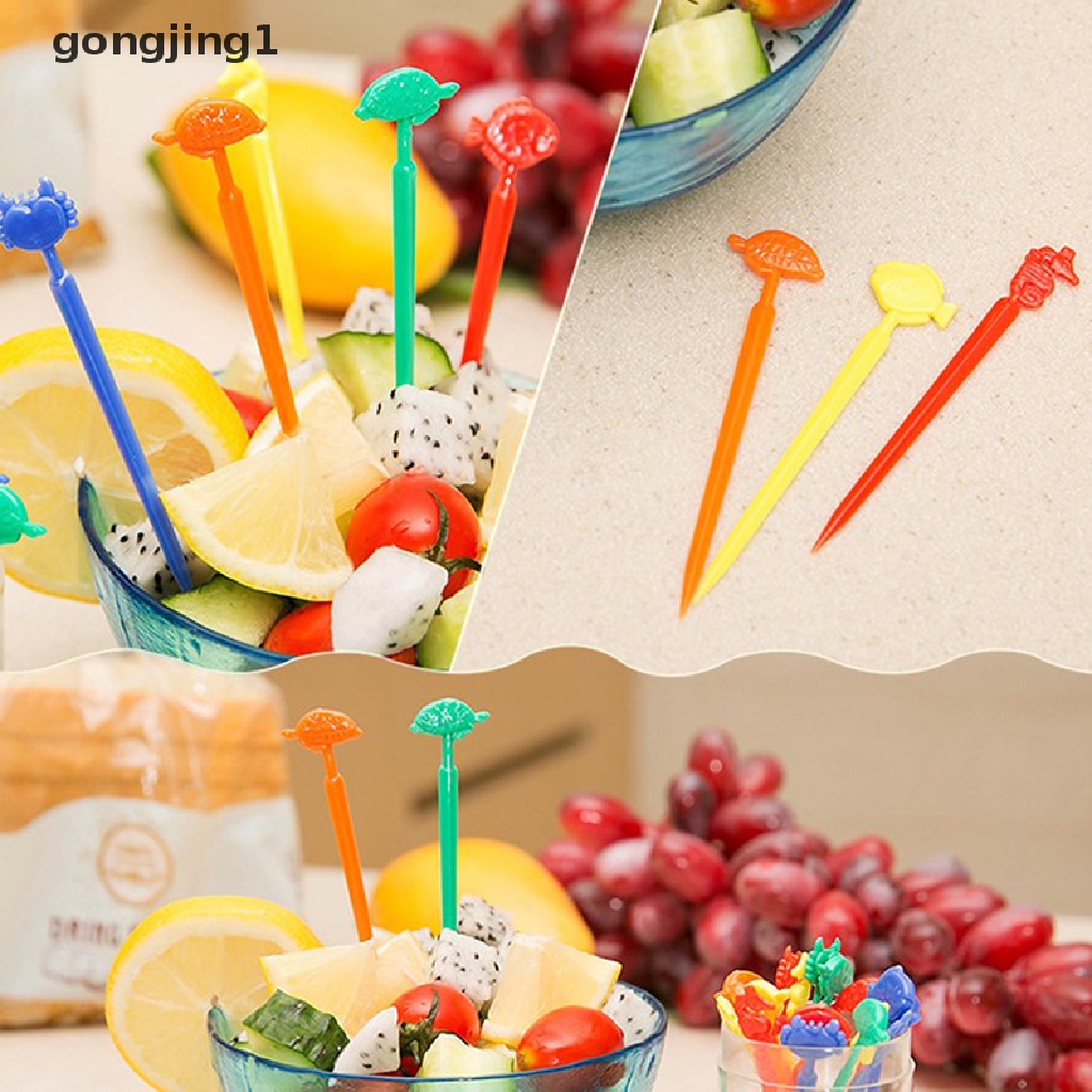 Ggg 18Pcs Garpu Buah Kartun Garpu Kotak Bento Garpu Gaya Laut Buah Kue Dessert Forks ID