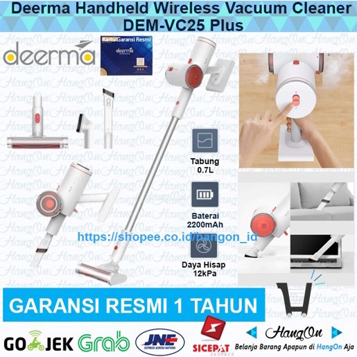 Deerma VC25 PLUS Handheld Wireless Vacuum Cleaner Penyedot debu VC 25 Tanpa kabel / Di Cas Hisap Menyedot Debu Lantai Sofa Keyboard