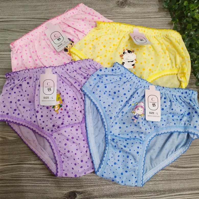 6 Pcs CD Celana Dalam Anak Perempuan motif lucu / size S M L XL / Bahan Lembut Katun